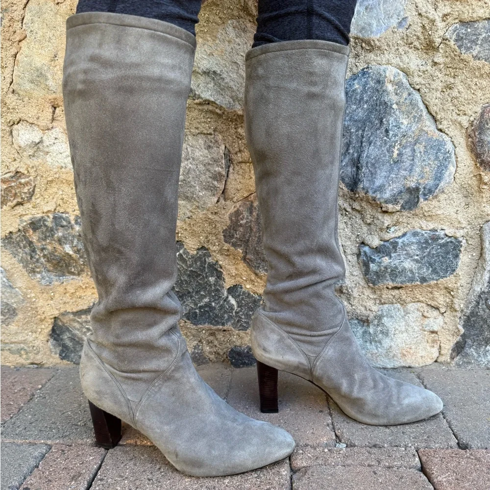 Cole Haan Nike Air Gray Suede Tall Boots Women’s 8.5 - Picture 3 of 13